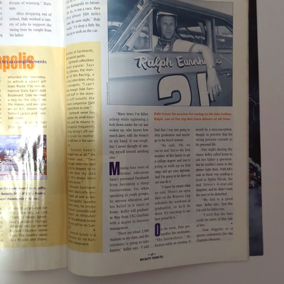 Beckett Tribute Magazine Issue 10 Dale Earnhardt NASCAR Chevrolet Racing 1995 - Picture 4 of 12